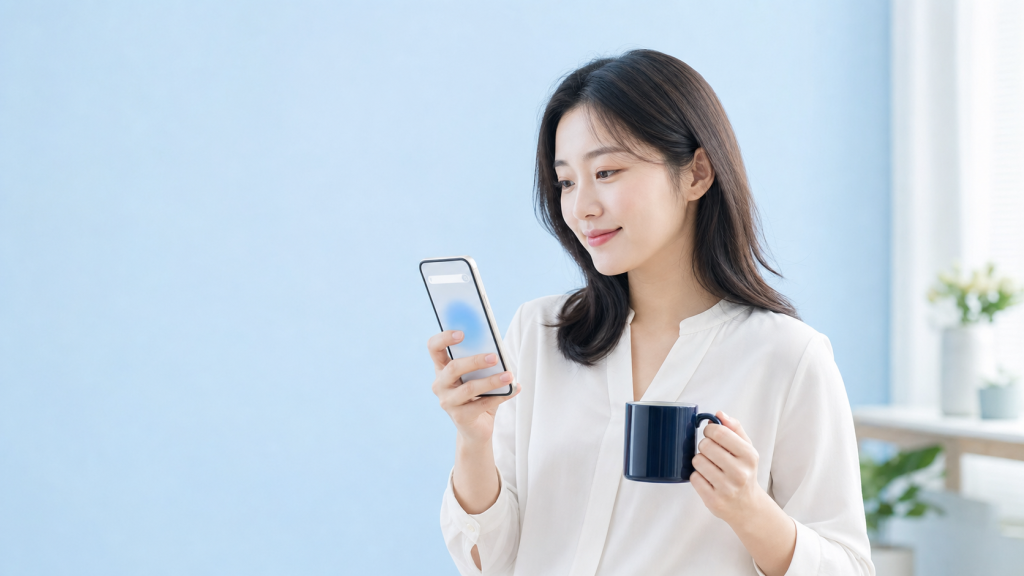 스마트폰으로 비급여 진료비 정보를 검색하는 모습